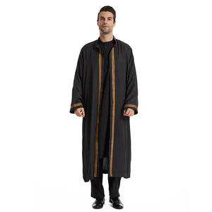 Venta al por mayor árabe Jubbah Thobe bata capa exterior abierta Abaya bordado marroquí Thobes musulmán <span class=keywords><strong>ropa</strong></span> <span class=keywords><strong>de</strong></span> <span class=keywords><strong>hombre</strong></span> - Product Image 2