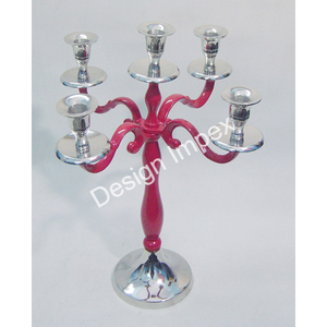 Elegant Candle Stand <b>Hand</b> Painted Color Coated Candelabra <b>Cast</b> Aluminium Elegant Candle Holder for Birthday & Holiday Decoration - Product Image 2