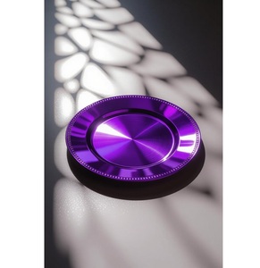 Plato Decorativo Morado para Eventos, Alquiler, Tamaño Estándar, Plato Base de Metal de Lujo Hecho a Mano, Plato Base de Metal al por Mayor - Product Image 2