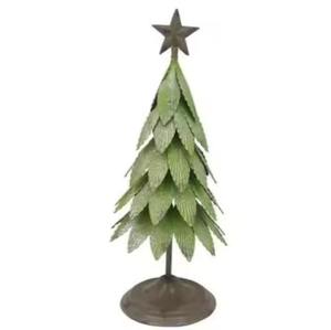 Sapin de Noël en métal noir scintillant avec étoile, décoration de Noël pour la maison, à poser sur la table - Product Image 6
