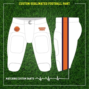 Personalizado transpirable equipo juvenil de fútbol americano desgaste integrado Jersey pantalón al por mayor sublimación uniforme en blanco - Product Image 4