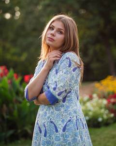 Hand Block Printed Panelled Dress Floral Boho Calf Length Cotton Dress Casual Occasional - Product Image 6