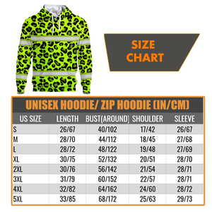 Green Leopard Pattern Hi Vis Hoodie Reflective Tapes Strips Workwear Hi Vis Custom Color Hoodies - Product Image 4