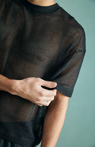 T-shirt Streetwear unisexe en maille, respirant, surdimensionné, mode d'été décontractée, pour hommes et femmes - Product Image 4