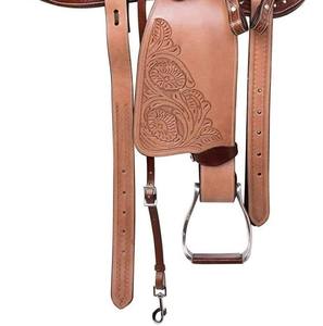 Super vente ensemble de selle Western outillage à la main sculpture assorti daim cuir siège serre-tête poitrine plaque Premium Western équestre - Product Image 3
