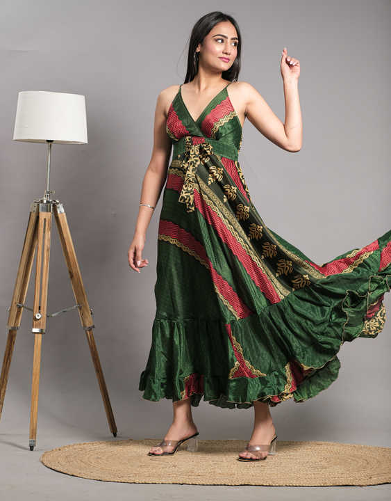 Silk Print Flowy V- Neck Fairy Short Backless Dress Long Backless Sleeveless Dress Boho Bridesmaid Gift Short Print Boho Dress