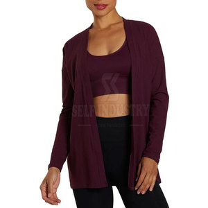 Best Selling Women's High Quality Yoga Wrap <b>Cardigan</b> New Arrival Breathable with Front Logo Wholesale - Product Image 1