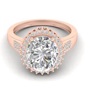 Anillo de Compromiso Solitario de Plata de Ley 925 con Moissanita de Corte Ovalado de 5.37 Quilates, Certificado REYES GRA, para Mujer, Joyería Fina - Product Image 1