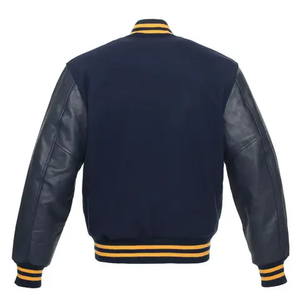 Chaquetas Varsity para Hombre con Logotipo Personalizado, Resistentes al Agua y al Viento, Mangas de Cuero, Chaqueta Bomber Larga de Invierno con Patrón de Letras, Tela OEM - Product Image 4