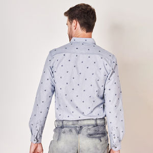 เสื้อเชิ้ตบาวาเรียนแขนยาวทรงปกติสำหรับผู้ชาย ผ้าฝ้าย ทรงเข้ารูป ลายตาราง ติดกระดุม บริการ OEM - Product Image 6