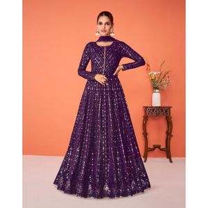 Blue Needle exporte des vêtements ethniques indiens du Pakistan, multicolores, lourds, Faux Georgette Salwar Kameez pour femmes à bas prix - Product Image 1