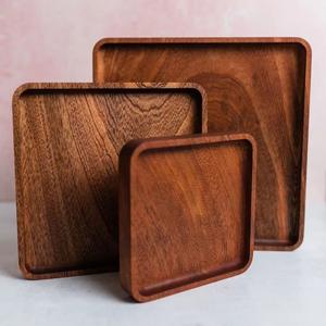 Bandeja rectangular de madera para servir la bandeja para té y aperitivos - Product Image 1