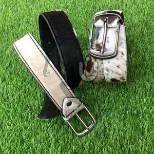 Cinturón de Cuero de Vaca con Pelo, Hecho a Mano, con Hebilla Cuadrada de Aleación |   Cinturón Casual con Estampado Animal de Primera Calidad y Duradero de 3.5cm - Product Image 3