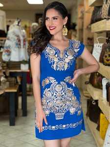 Mostly Selling Fashion Trend <b>Vintage</b> Ethnic Clothes Floral Embroidery Mexican <b>Mini</b> Tunic Dress Women Short Sleeve Loose Summer - Product Image 3