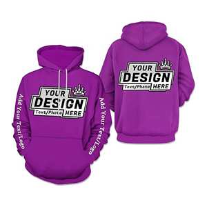 Sudadera con capucha de lana para hombre personalizada 100% algodón bordado nombre Número equipo eventos ropa informal personalizada servicio OEM - Product Image 3