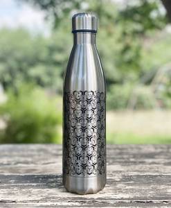 Diseño moderno 12oz doble pared de acero inoxidable botella de agua anillo inferior espejo acabado Logo tapa-vaso térmico desechable pajita - Product Image 1