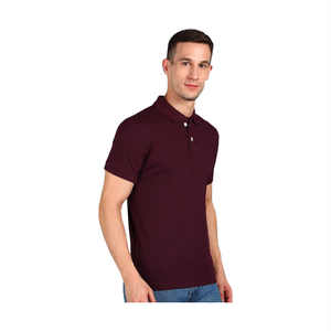 Polo de cuello redondo bien cosido con manga corta de <span class=keywords><strong>material</strong></span> de algodón de alta comodidad con bolsillo para uso diario informal de la India - Product Image 3