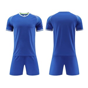 Ensemble de maillot de football à manches courtes pour hommes durable, uniforme de football pour adultes, maillot de football bleu pour garçon, nom personnalisé, numéro DIY - Product Image 3