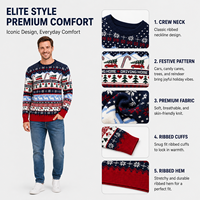 Pull de Noël moche pour homme FNJIA, motif Fair Isle, jacquard tricoté, avec rennes et voitures de Noël, idéal pour la conduite, tricot festif, personnalisable OEM