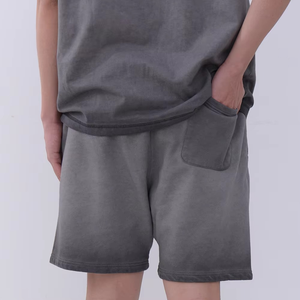 Diseño de logotipo personalizado Traje de verano de dos piezas para hombre Pantalones cortos de lavado ácido de 2 piezas y Conjunto de camiseta para hombres Ropa conjunto corto - Product Image 6