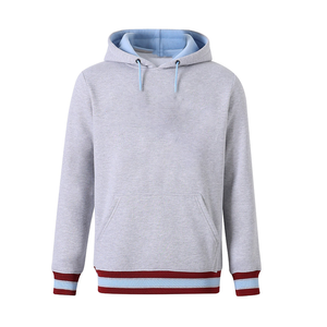 Sudadera con Capucha Kankakee Kays Premium Winter Grey Unisex, 100% Algodón Orgánico, Felpa, Logotipo de Chenilla, Cordones Azules, Luz Roja - Product Image 1