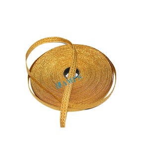 Customized Gold Lace Braid OEM French Gold Mylar Oak Leaf Braid Lace Wholesale Metallic Colored Braid with Checked <b>Pattern</b> - Product Image 5