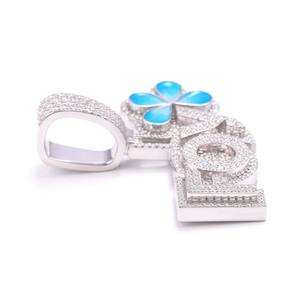 Colgante de Plata de Ley 925 con Letra Personalizada y Diamante Moissanita de Corte Brillante Redondo, Estilo Hip Hop, Regalo para Hombre - Product Image 5