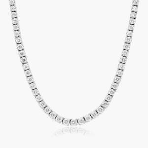 3.50mm Moissanite Diamond <b>Tennis</b> Chain <b>Necklace</b> 925 <b>Silver</b>/10K Gold Plated Iced out Hip Hop Style for Men's & Women's Weddings - Product Image 2