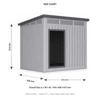 Rumah Anjing Atap Miring DH259A DH204A PP Tahan Air dengan Tirai Pintu Opsional untuk Anjing Kecil dan Sedang