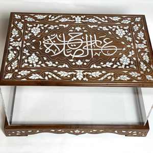 Luxurious Square Lacquered <b>Wooden</b> Food <b>Storage</b> Container with White Shell Arabic Pattern Lid for Freshness Preservation - Product Image 1