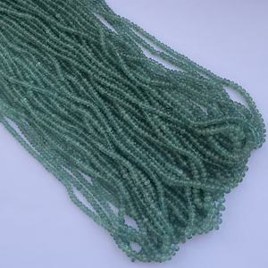 3mm 4mm naturel vert zambien émeraude lisse Rondelle perles brin collier dernier design pour la fabrication de bijoux tendance maintenant offres - Product Image 2