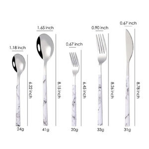 Juego de cubiertos de acero inoxidable Premium con detalles de mango esmaltado para hoteles, bodas y cenas contemporáneas - Product Image 3