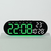 Digitale LED-wekker Dubbele alarmfunctie Datum Week Temperatuurweergave USB-opladen RGB-sfeerverlichting Nachtkastje Bureauklok