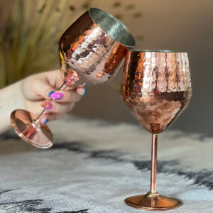 Pure Copper <b>Wine</b> Glass Set of 2 Shatter Proof Glasses Unbreakable <b>Wine</b> Glass <b>Goblets</b> Premium Gift for Men Women Rose Gold Birthd - Product Image 1
