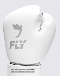 Gants de boxe en cuir blanc de qualité supérieure avec fermeture auto-agrippante, antidérapants, à lacets, utilisés pour le Muay Thai et les combats de rue - Product Image 5