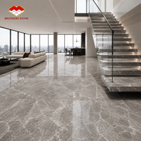 Dalles de marbre gris foncé pour intérieur, idéales pour la pose de revêtements de sol et les marches d'escalier au design moderne