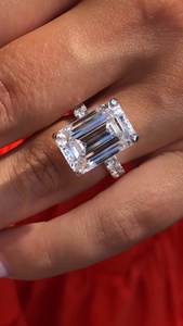 Bague de fiançailles en or massif 14k IGI Certificate Luxuous Halo and Pave Gift Ring for Women Lab Grown Radiant Cut Diamond - Product Image 5