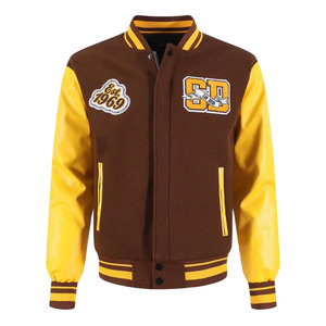 Chaquetas Bomber Varsity de Béisbol para Hombre, Estilo Letterman, Cuello Alto, Logotipo Frontal, Transpirables, de Poliéster/Algodón - Product Image 6