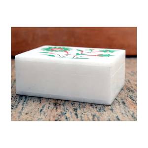 Joyero de mármol de piedra verde y roja natural hecho a mano para regalos de boda - Product Image 6