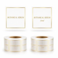 Étiquettes de bouteilles en vinyle transparent personnalisées, autocollants adhésifs, pelliculage mat, impression de logo en feuille d'or pour l'emballage cosmétique