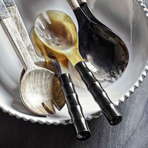 Serveur à salade en laiton de haute qualité, style Art déco, avec long manche, vaisselle de mariage pour la décoration de table, restaurant, maison - Product Image 2