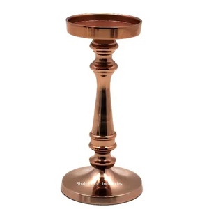 Handmade Copper Plated Metal <b>Pillar</b> <b>Candle</b> Holders for Home Wedding And Christmas Tabletop Lighting Decoration - Product Image 4