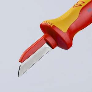 Cuchillo para cables Knipex con mango multicomponente con aislamiento VDE y hoja recubierta de plástico para evitar cortocircuitos - Product Image 2