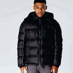 Logo personnalisé Vente en gros Hiver Noir Doudoune Vêtements de fitness Bomber Puffer Veste Hommes - Product Image 2