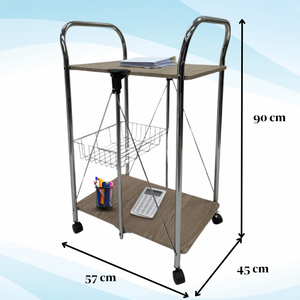 Hot Selling Modern Design 2-Tier Foldable Collapsible Wooden Board Trolley Cart for <b>Kitchen</b> Hotel Dining Use - Product Image 1