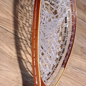 Filet d'atterrissage de pêche à la mouche en plein air Filet à truite Cadre en bois avec filet en caoutchouc Filet coulé à la main Thor Filet de pêche à la truite - Product Image 1