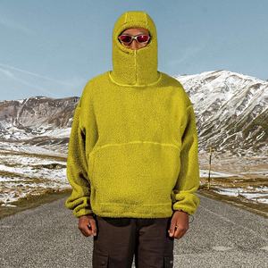 Sportish Impex OEM High Quality Unisex Oversized <b>Sherpa</b> Ninja Mask <b>Hoodie</b> Custom Fleece <b>Hoodie</b> Men - Product Image 5