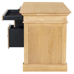 Bureau de direction Shorecrest avec plateau en bois massif et structure métallique, bureau d'ordinateur rectangulaire pour l'étude - Product Image 5