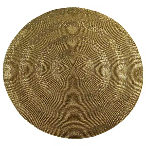 แผ่นรองจานลูกปัดสีเขียวใบไม้สำหรับตกแต่งโต๊ะอาหารชุด6ชิ้นสำหรับใช้ในโรงแรมและในบ้านโดยงานฝีมือ MD - Product Image 5