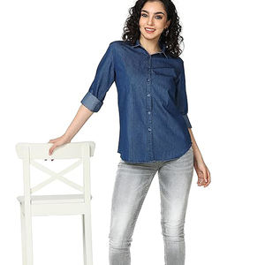 Women High Quality Casual Denim Shirts Soft Cotton <b>Jeans</b> Outwears Summers Breathable Simple Shirts Women All Scissions Wearing - Product Image 1